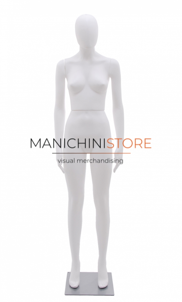 Rental of 1 female mannequin with egg head - white