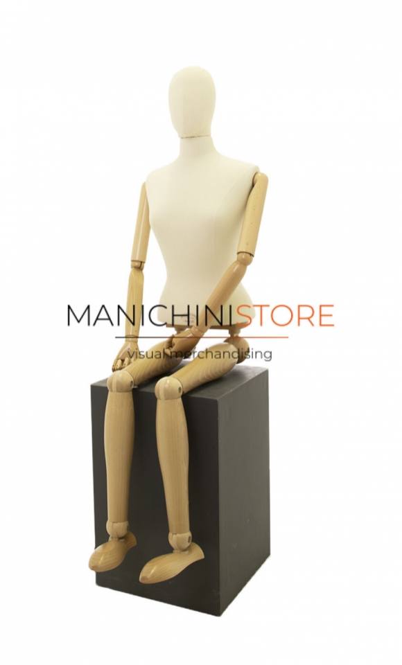 Female mannequin with wooden arms and legs 