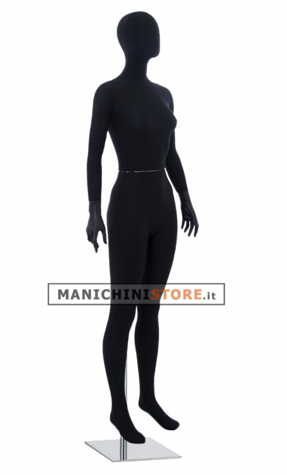 Tailored female mannequin with egg head