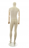 Linen male mannequin with wooden arms