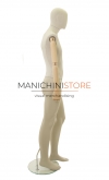 Linen male mannequin with wooden arms