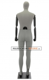 Plastic Lycra male mannequin with wooden arms - grey