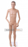 Male mannequin with super jointed neck attachment with double legs