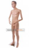 Male mannequin with jointed arms and calf connection