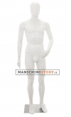 Male egg head mannequin in Ecoplastic - white