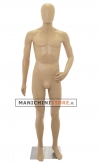 Male egg head mannequin in Ecoplastic - skin color