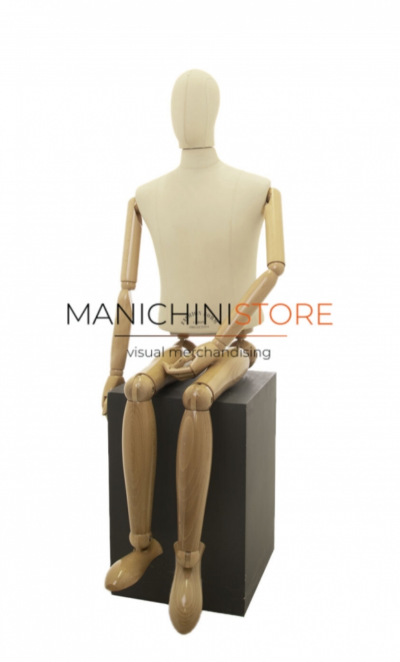 Manichino uomo con braccia e gambe in legno