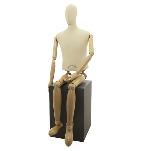 Male mannequin with wooden arms and legs