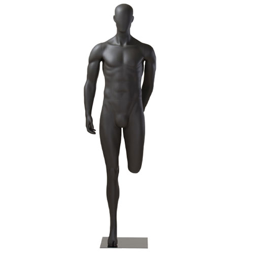 Male sport mannequin with egg head - stretching