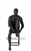 Male sport mannequin with egg head - seated