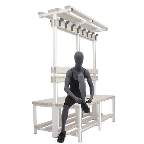 Egg head female sports mannequin - seated