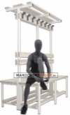 Egg head female sports mannequin - seated