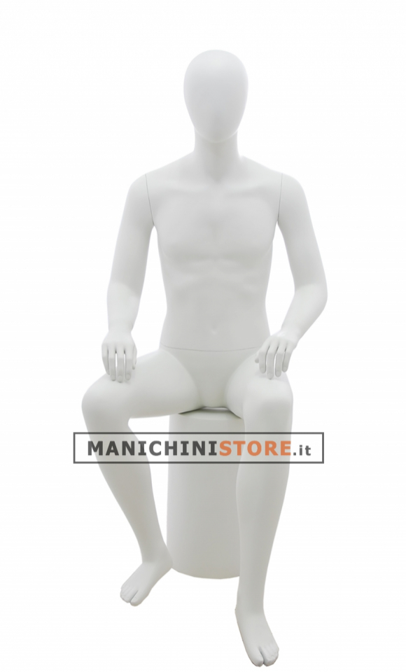 Egg head male mannequin -ZM HHB1 White