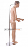 Male mannequin with super jointed neck attachment with double legs