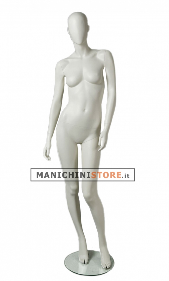 Moon Collection female egg head mannequin - White