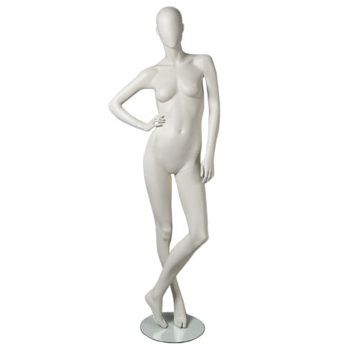 Moon Collection female egg head mannequin – White