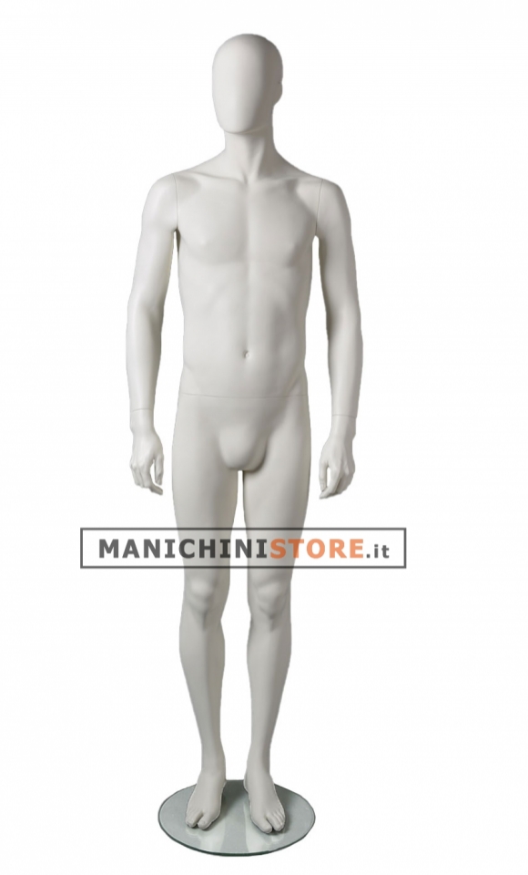 Moon Collection male egg head mannequin - White