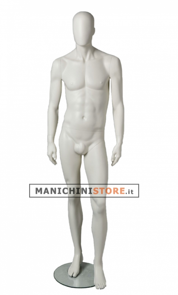 Moon Collection male egg head mannequin - White