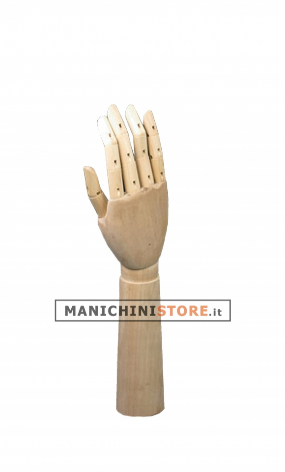 Jointed wooden female hand - high