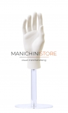 Male hand for gloves with plexiglass base - white