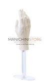 Male hand for gloves with plexiglass base - white