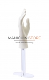 Male hand for gloves with plexiglass base - white