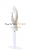 Male hand for gloves with plexiglass base - white