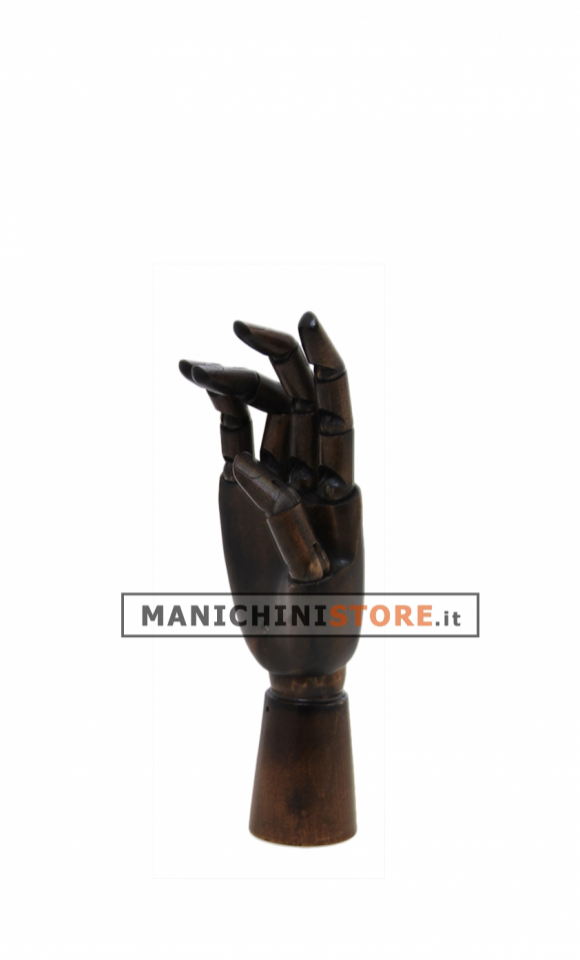 Jointed female hand in dark wood