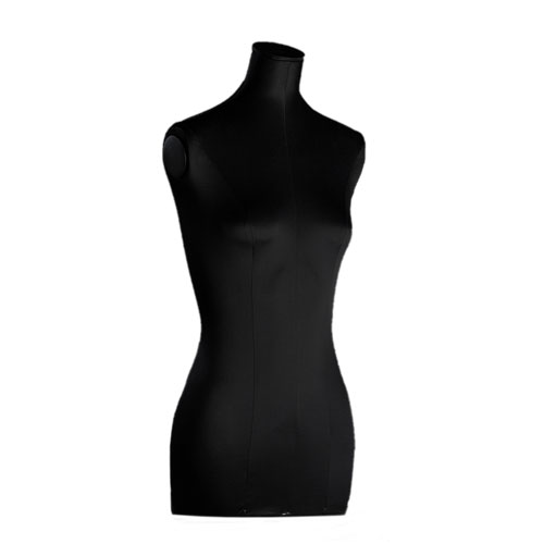 Back in Black busto lungo donna in satin nero con terminale rivestito