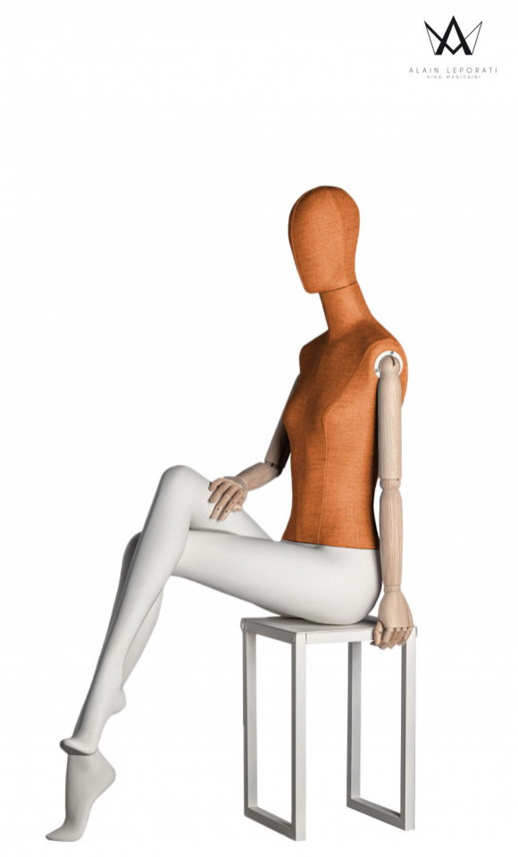 Female seated mannequin - Pastello Collection - Orange