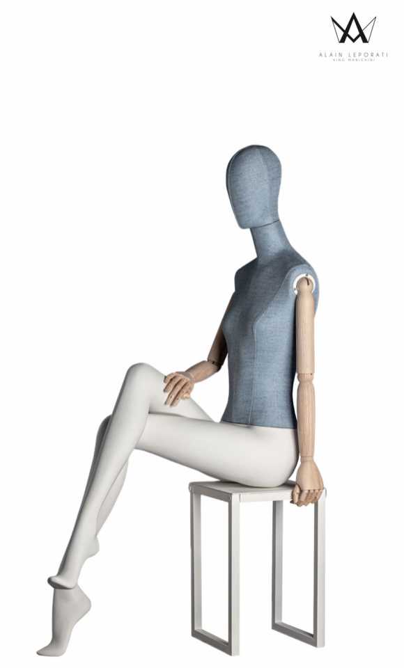 Female seated mannequin - Pastello Collection - Sky Blue