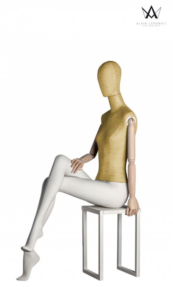 Female seated mannequin - Pastello Collection - Golden Yellow