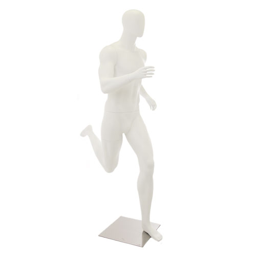 Egg head male sport mannequin - Runner white