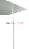 Adjustable clothes rack in square tube 100 with shelf - white