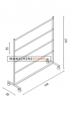 Stender porta appendini a 4 barre - cm 145