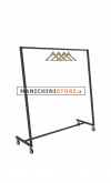 Fixed clothing racks in square tube - black