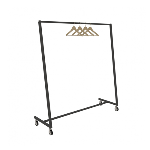 Fixed clothing racks in square tube - black