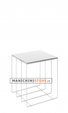 Cube table in white painted iron wire - 40 cm