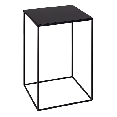 Cube table in black painted iron wire - 80 cm