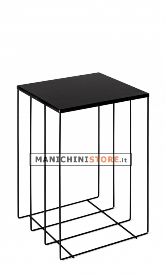 Cubo-Tavolo in filo ferro nero 60 cm