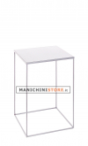 Cube table in white painted iron wire - 60 cm