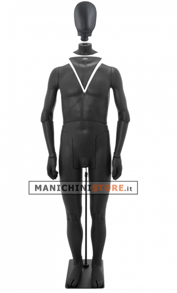 Super articulated modular man mannequin with egg-head