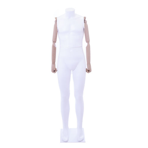 Ecowood male mannequin with wooden arms without head