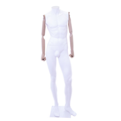 Ecowood male mannequin with wooden arms without head