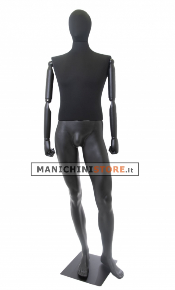 Manichino uomo Plastic Lycra con braccia in legno