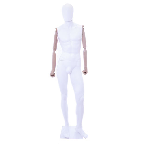 Ecowood male mannequin with wooden arms