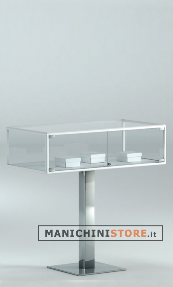 Display case with metal stand